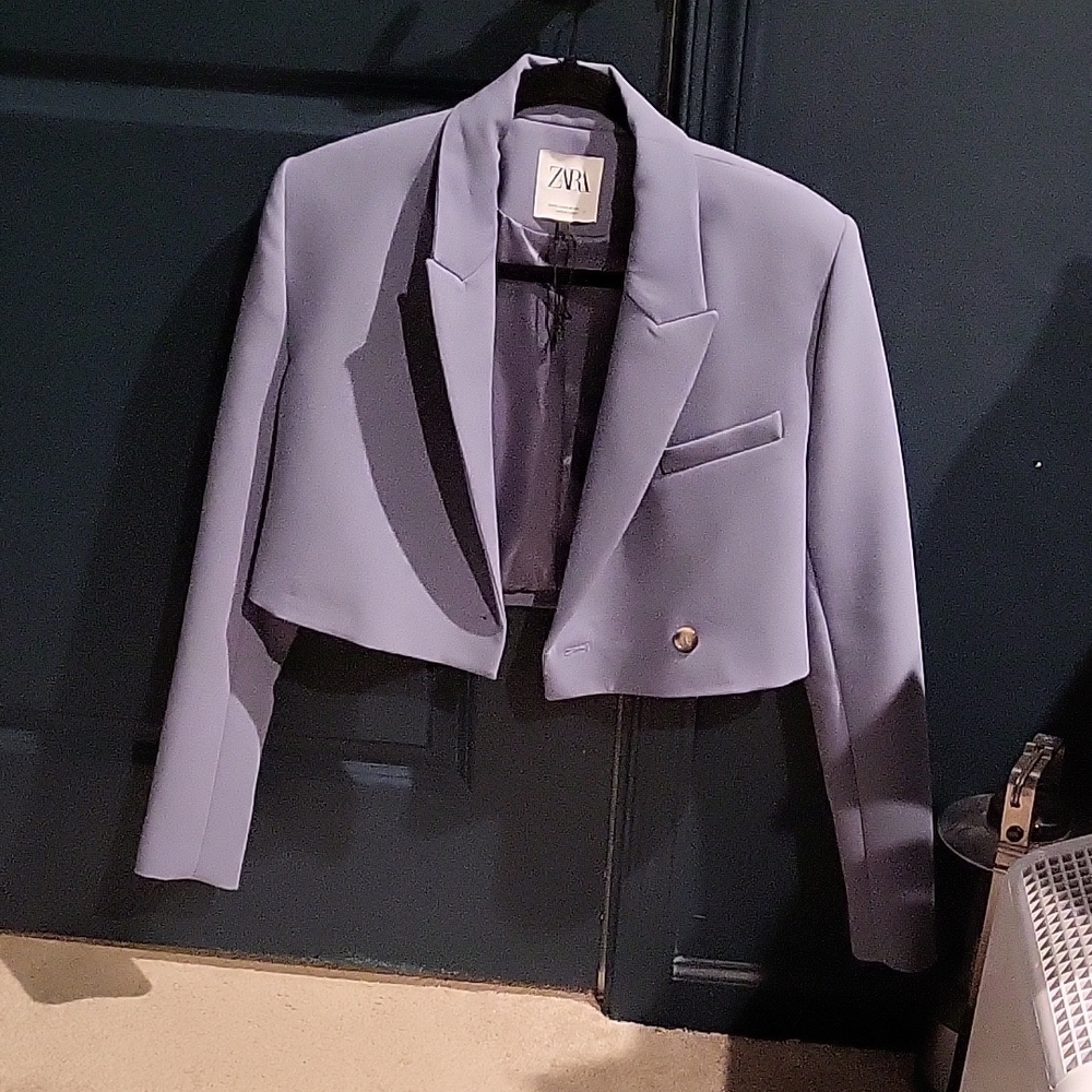 Never Worn! Zara Blue Cropped Blazer